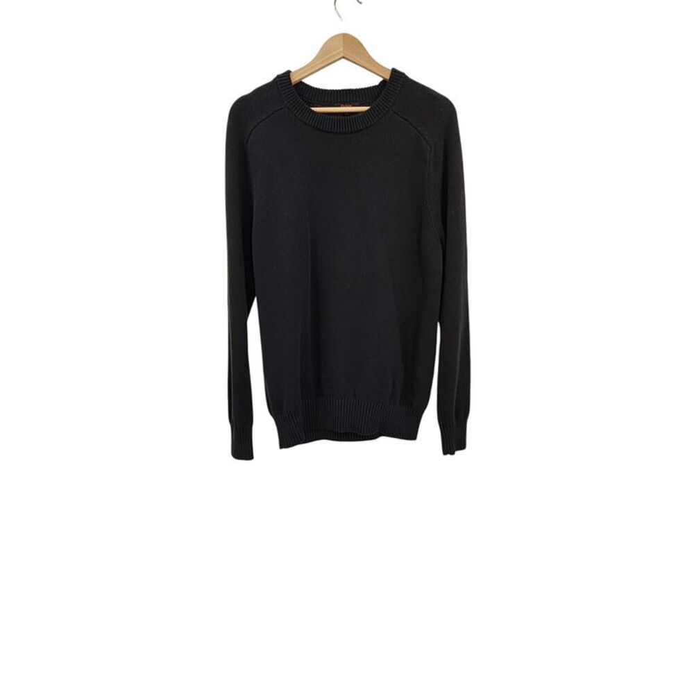 Quince Men 100% Organic Cotton Crewneck Sweater Black Sleeved Top L